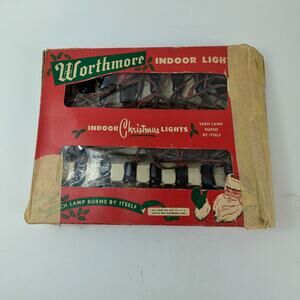 1950s Worthmore Christmas Lights Indoor Authentic Vintage Rainbow Strand Holiday